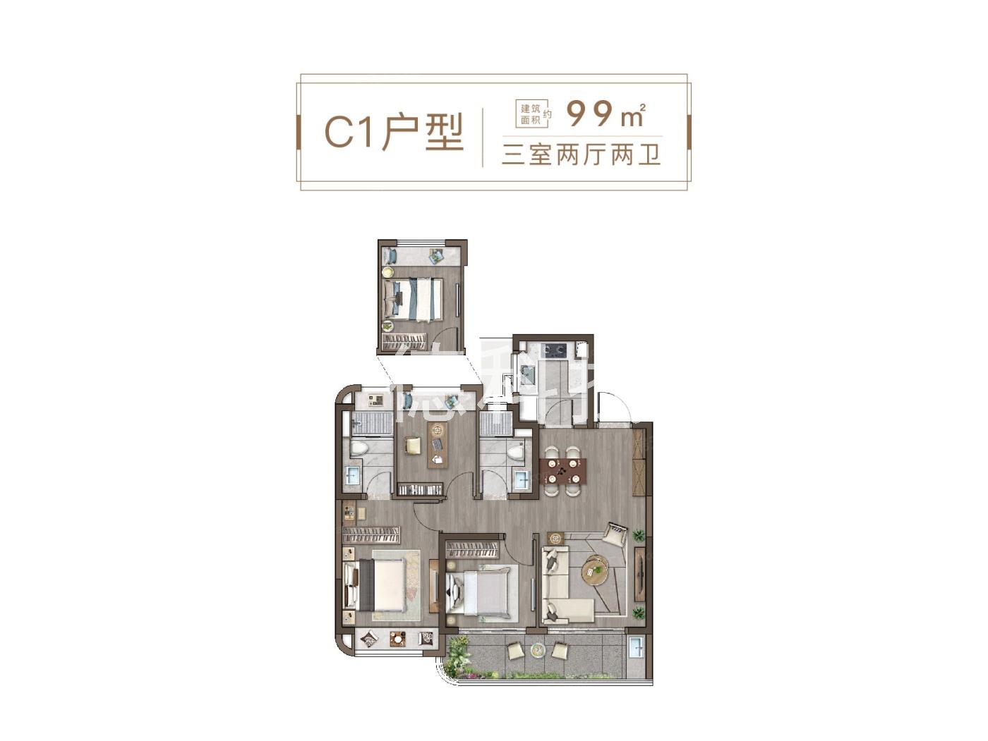 山河九里--建面 99.00㎡;