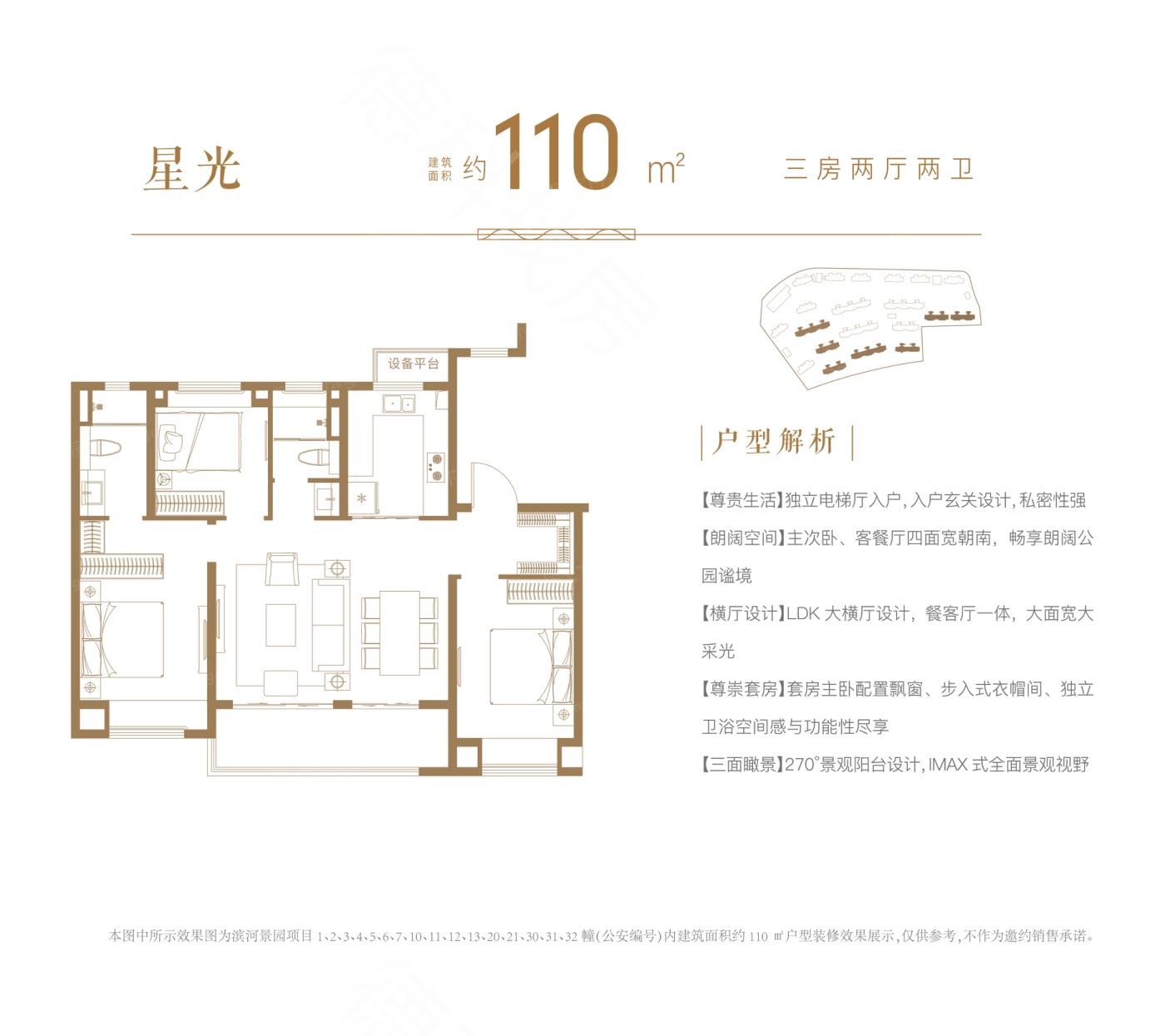 大华公园城市--建面 110.00㎡;